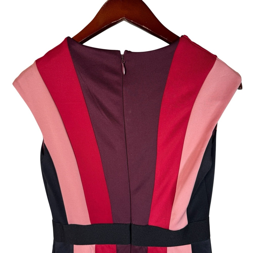 New York & Company Stretch Midi Dress Sleeveless Stripe Color Block Womens Sz XS - Picture 4 of 9